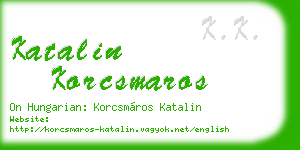 katalin korcsmaros business card